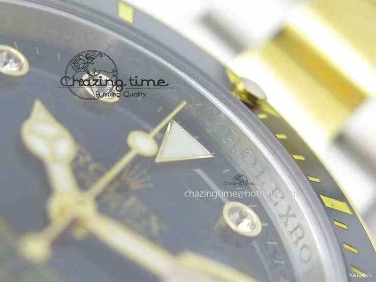 Black A2836 LN YG Submariner SS Bracelet Markers on Dial Diamonds 116613 0418